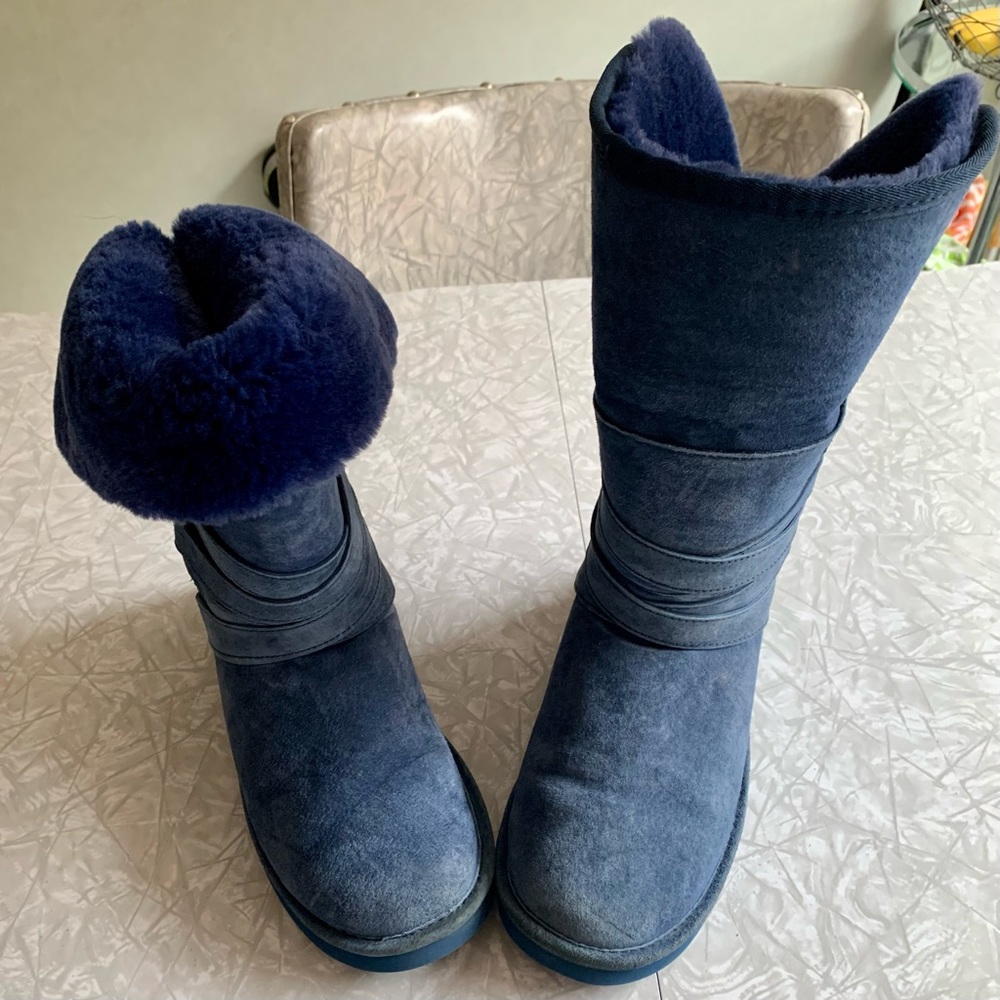 LAMO Savoy Suede/Faux Shearling Strappy Boot 7